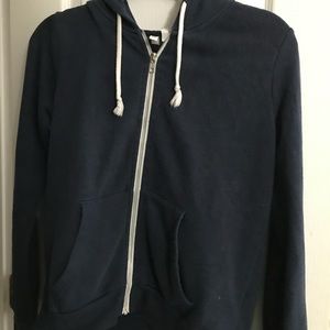 Basic Dark Blue Zip Up Jacket